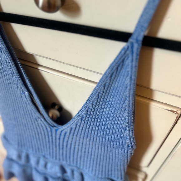 BCBGeneration Knit Ribbed Tank — Blue — Size Medium - Picture 5 of 5